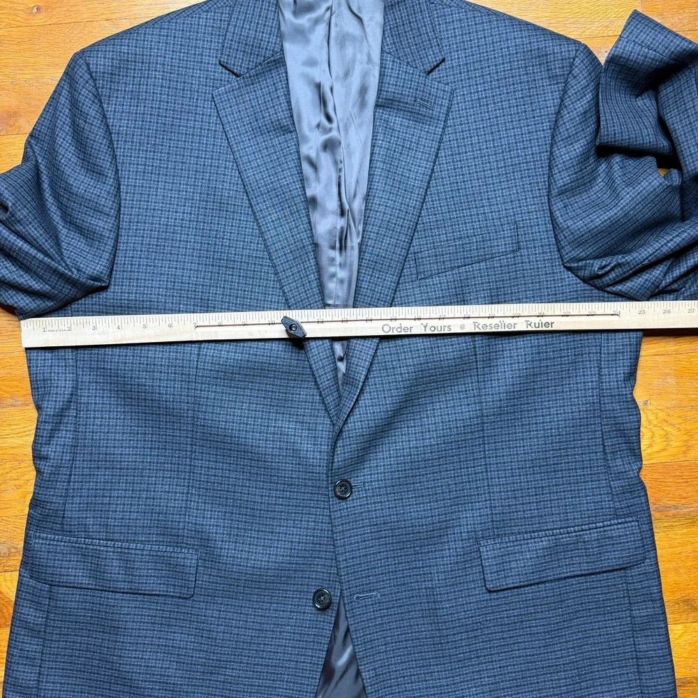Ralph Lauren Blazer Men 48L Performance Blend Blue Glen Plaid Houndstooth Check